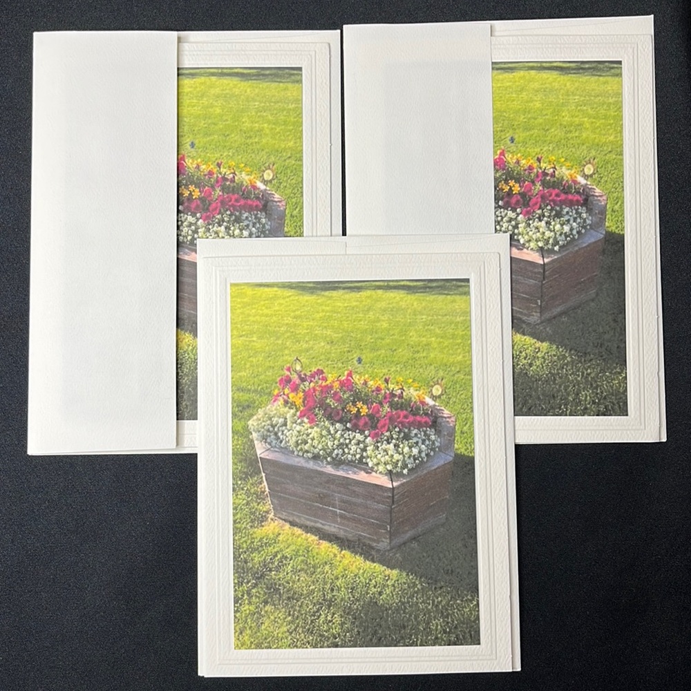 Set of 3 Hand crafted greeting cards with envelopes. Blank inside